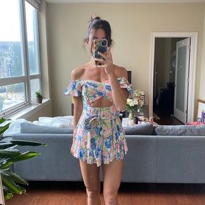 ONE AND ONLY COLLECTIVE Floral Off-Shoulder Romper (Size: Small)